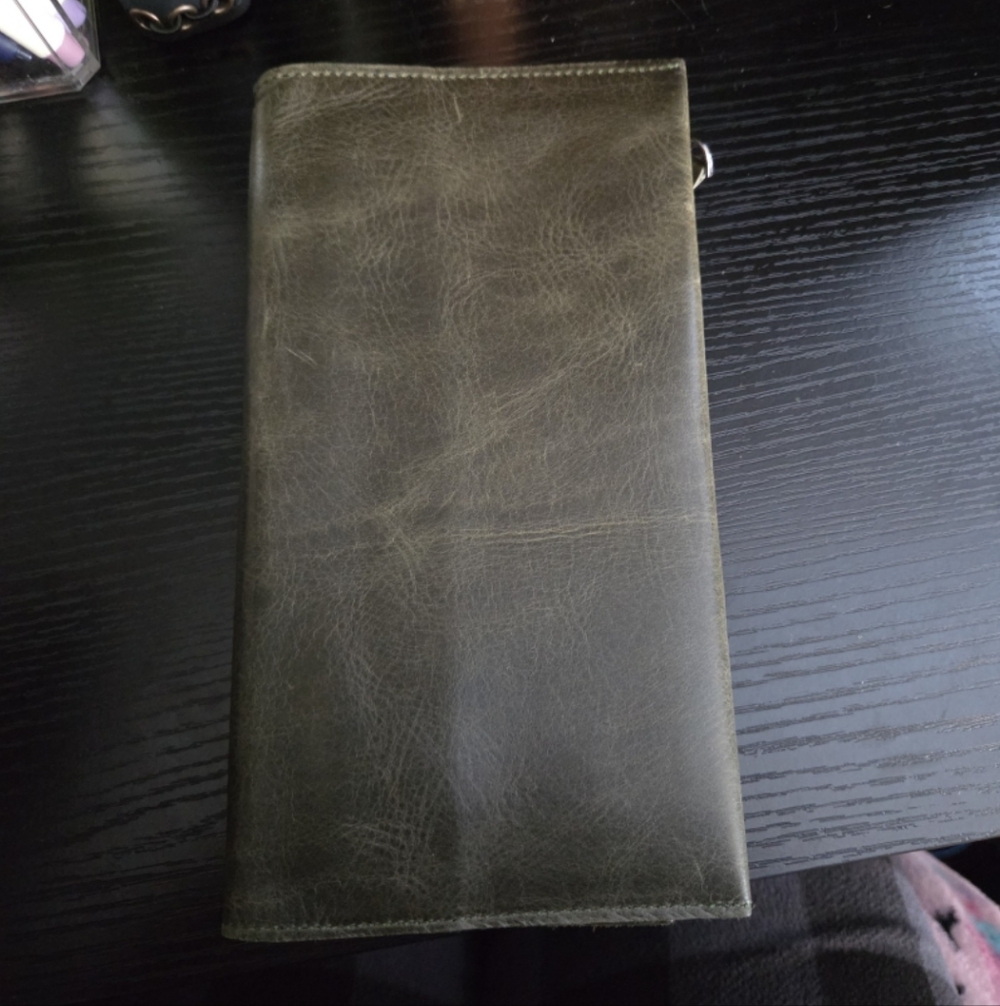 Standard Sized Traveler's Notebook Wallet Insert Olive Green Leather